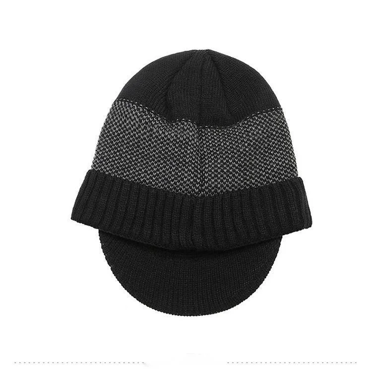 Knitted Beanie Hat For Men With Ear Protection For Autumn Winter_voghion.com