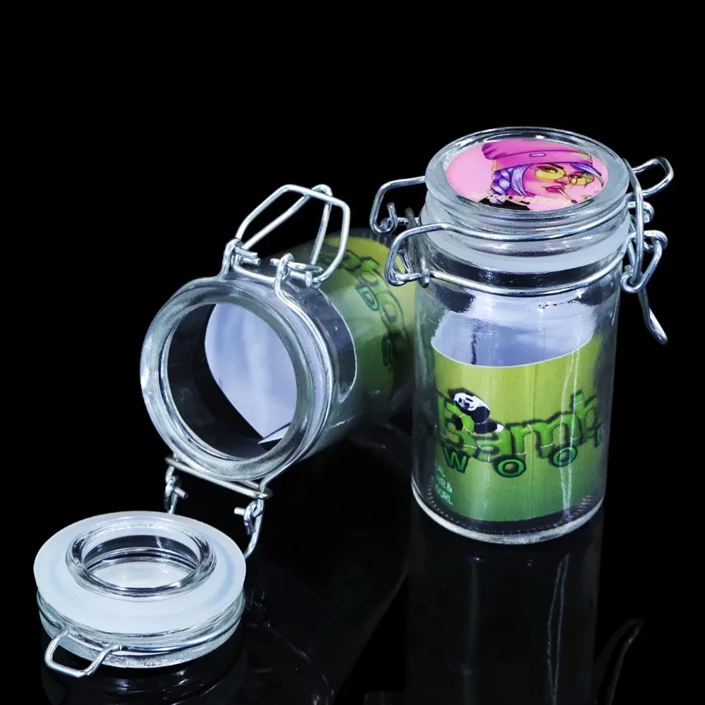 Smoking Accessories Airtight Cigarettes Tobacco Herb Stash Jar Clamping Lid Smell Proof Storage Bottle Keep Fresh