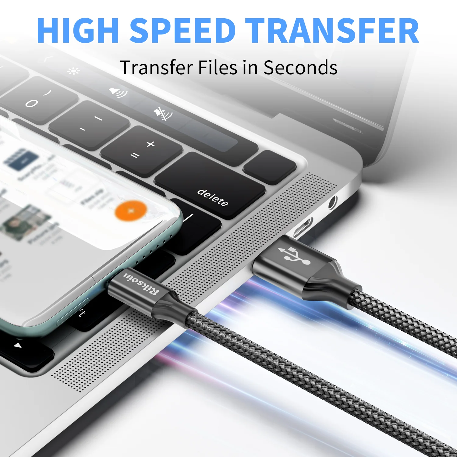 USB 타입-C 케이블 3팩, 고속 충전 USB-A to USB-C 케이블 나일론 편조 타입-C 충전 케이블 (아이폰 16/15 Pro Max 등 호환)