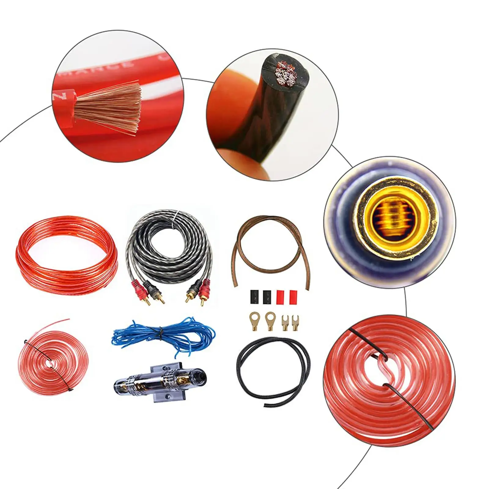 Kit de cableado de Audio para coche, amplificador, suministros de equipo  eléctrico, sistema de sonido, Kit de Cable de Audio, Kit de cableado de  Woofer de PVC, Cable de alimentación - AliExpress