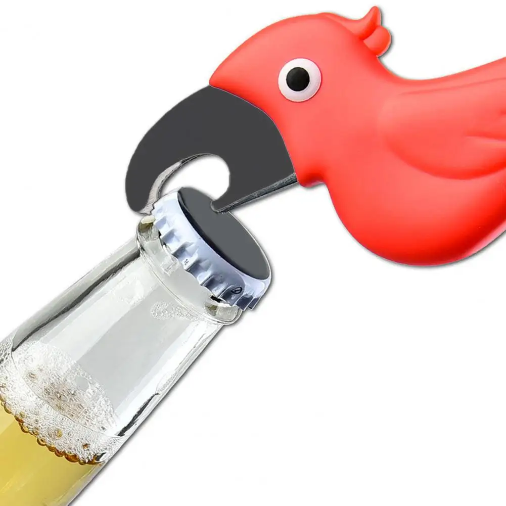 

Safe Opener Opener Multifunctional Parrot Beer Bottle Opener Ergonomic Design Magnetic Fridge Magnet Labor-saving Kitchen