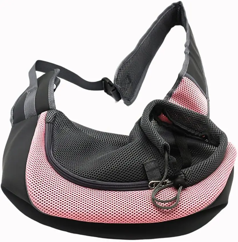 Pet Carrier Bag Pet Puppy Carrier Outing Travel Mesh Breathable Shoulder Bag Large Space Front Bag Walking Cat