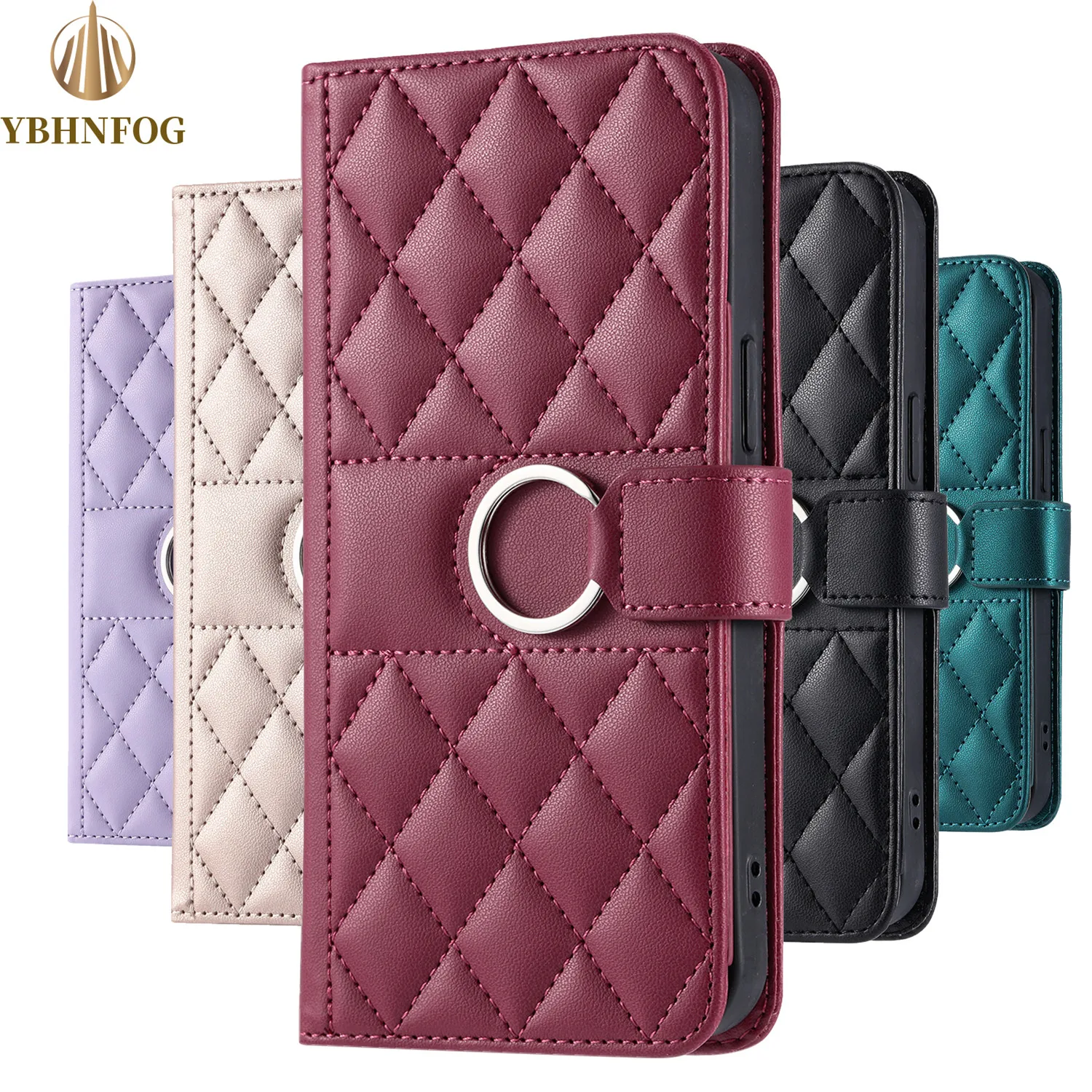 Leather Flip Wallet Phone Case with Stand and Protective Cover