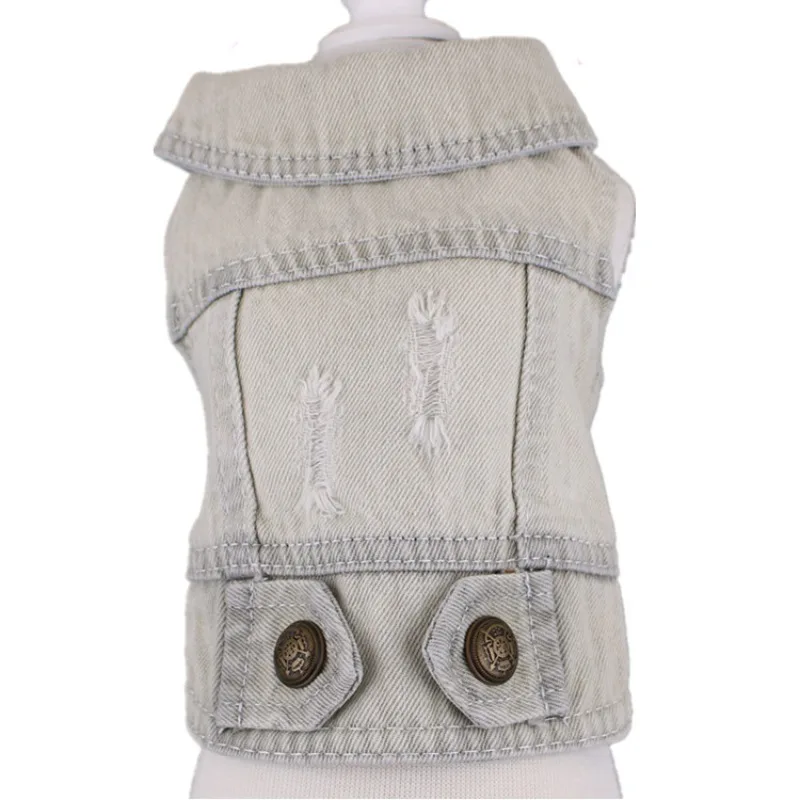 

Pet Clothing, Teddy Dog Clothing, Distressed Denim Vest, New Model Puppy Clothes