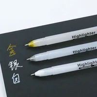 Permanent Art Paint Marker Set 0.7mm White Gold Silver Gel Pen Metalic Marker Pens for Kids Black Paper Writing Painting 2