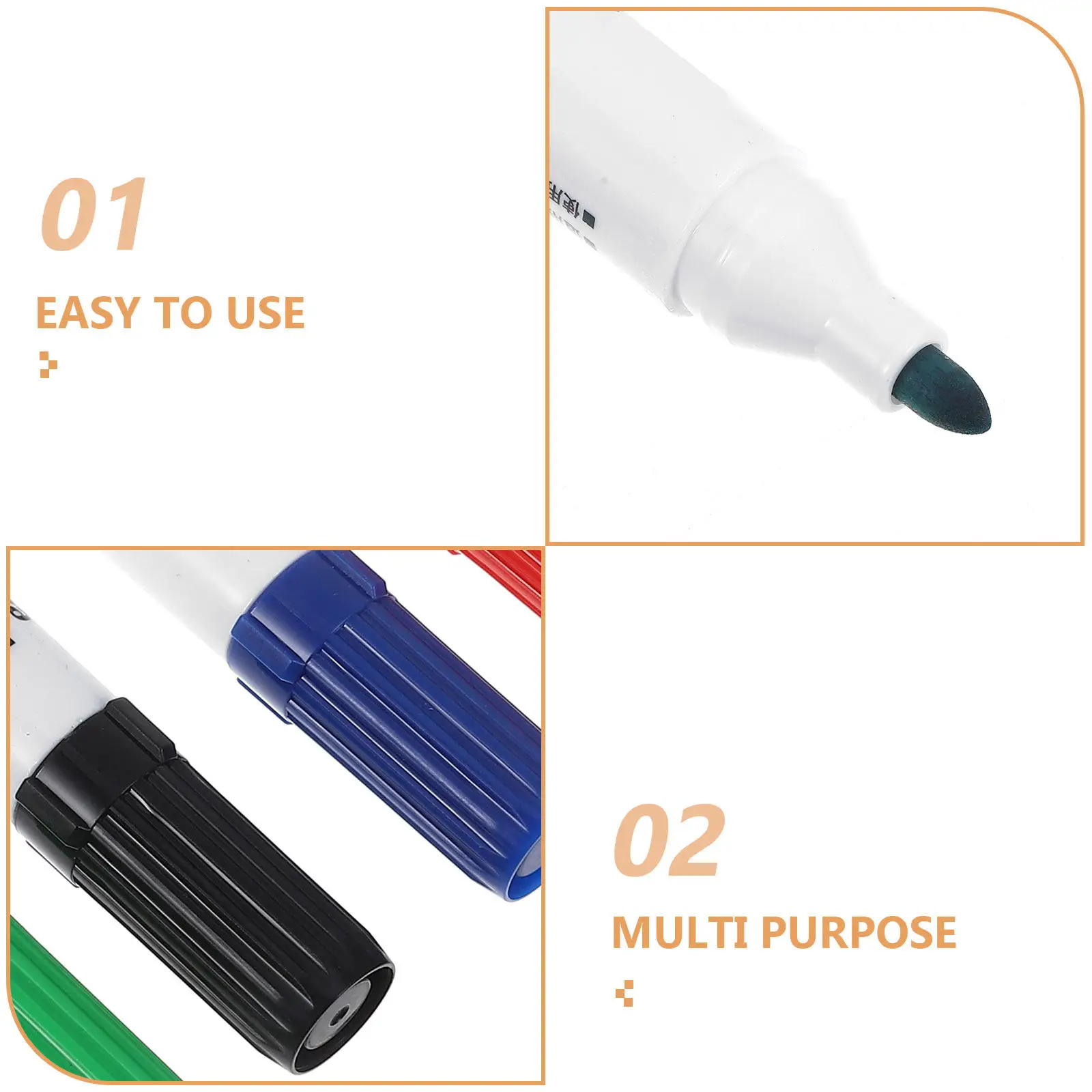 4Pcs 지울 수 있는 화이트보드 마커 펜 드라이 지우기 마커 거울용 사무실 학교 용품 활기찬 드라이 마커