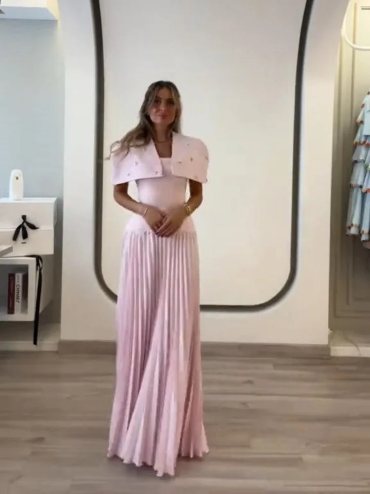 2025 Summer Skirt Outfits Party Diamond Sleeveless Shawl Tank