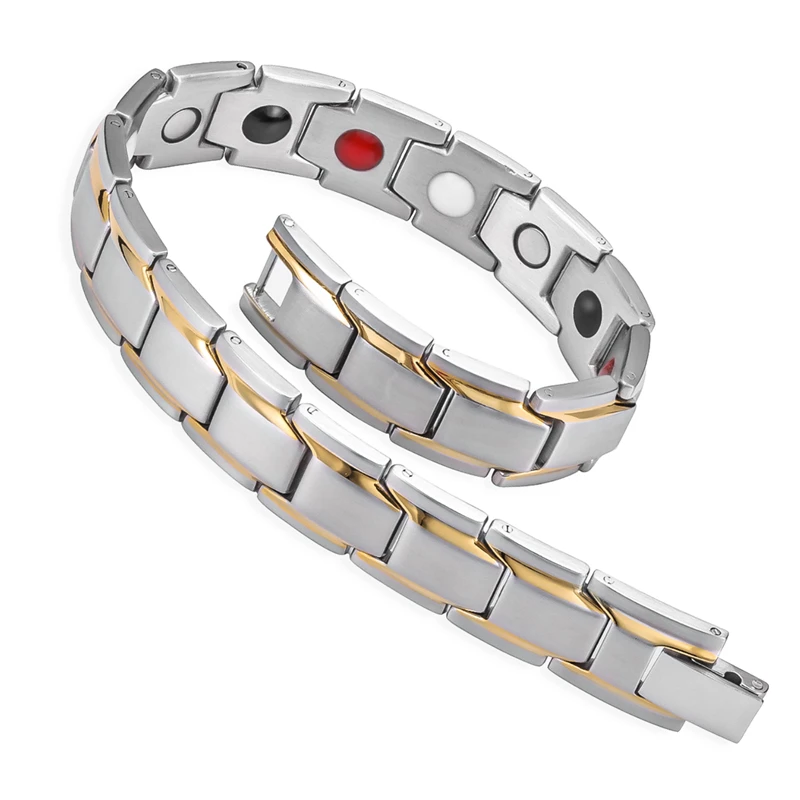 Magnetic Bracelet for Arthritis Pain Men's Titanium Steel Therapeutic Germanium Jewelry Surgical Grade