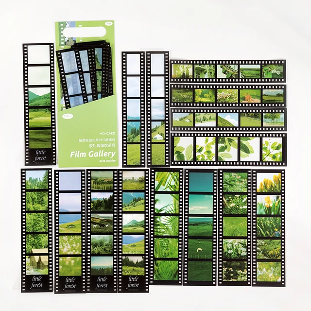 Mr Paper 8 Designs PET White Ink Strip Sticker Pack Film Image Gallery Series Creative Handbook DIY Decorative Sticker B