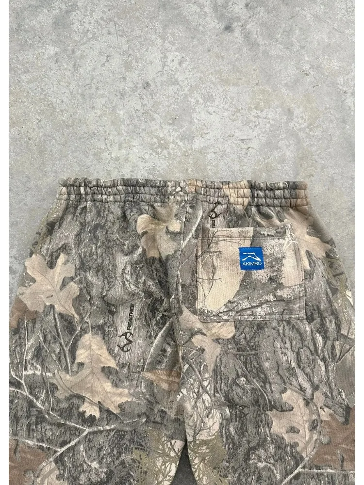 Pure Cotton Material Camouflage Jogger Sweat Pants Mens Embroidered Pattern High Street Casual Pant Oversized Loose Pants Women 3