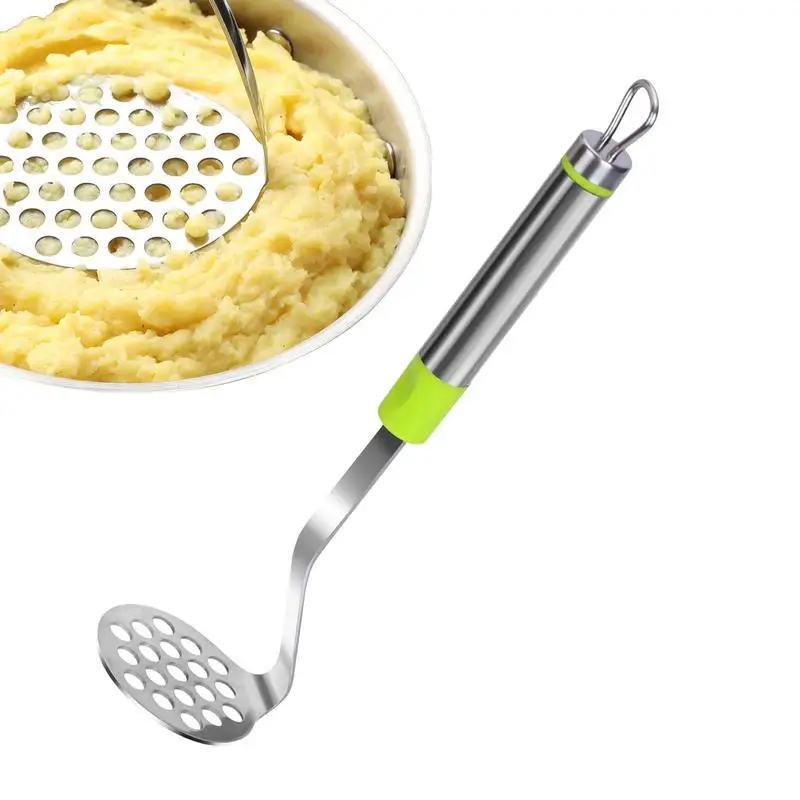

Pressed Potato Masher Stainless Steel Food Masher Potatoes Crusher Fruit Tools Kitchen Supplies Mud Press Masher for kitchen