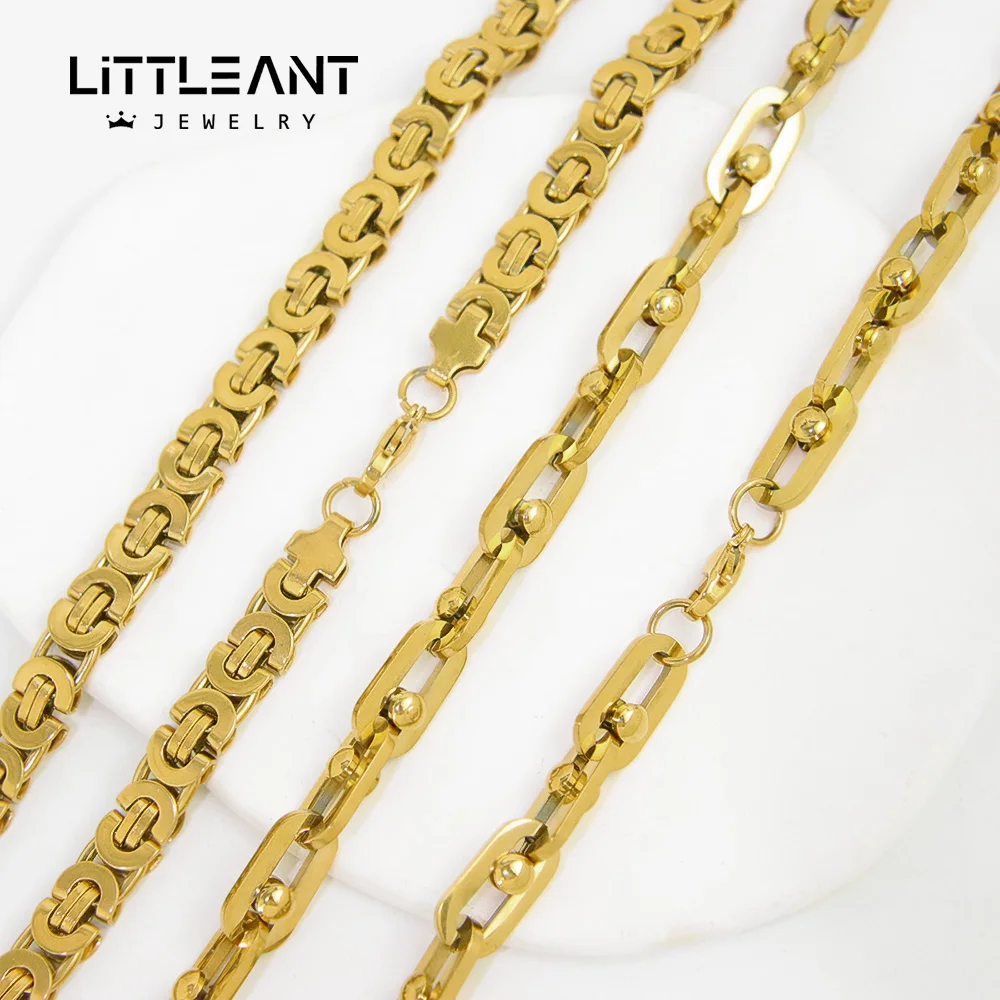 Royal Box Chain Necklace 316L Stainless Steel Necklace Geometric Link Chain Gold Color Men Women Fashion Jewelry Gift