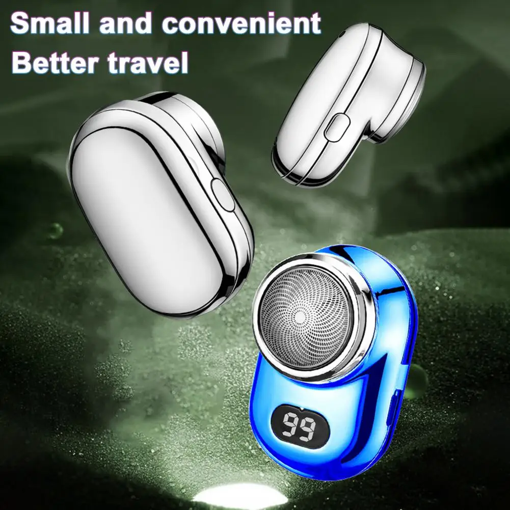 남성용 충전식 전기 면도기, 방수 C 타입, 휴대용 미니 여행용 면도기