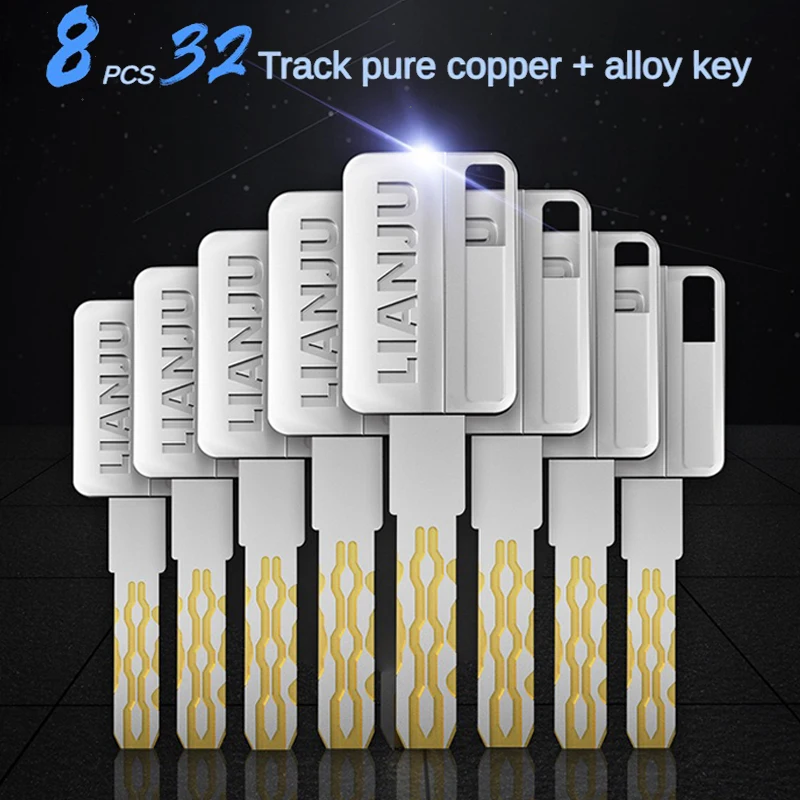 European Standard Anti-theft Door Lock Cylinder Super C-grade Indoor and Outdoor All Copper Lock Core 8-Pcs Keys Door Lock