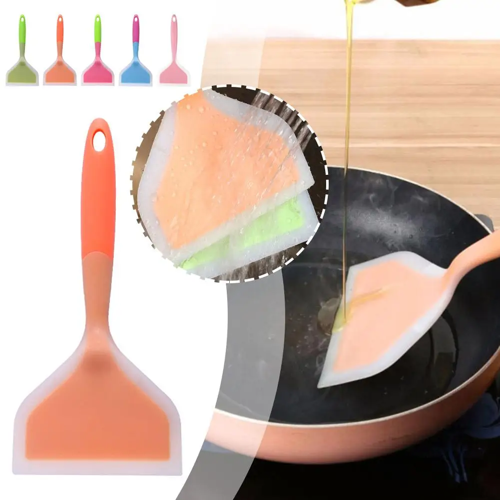 

Silicone Spatula Wide Mouth Non-stick Scraper Steak Pancake Cooking Spatula Tools Cooking Egg Kitchen Baking Shovel Beef W3J6