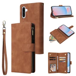 Premium Flip Leather Phone Case with Zipper Wallet and Card Holder - Samsung A73 (5G) (Brown)