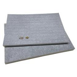 New 1PC Jewelry Foam Tray DIY Inserts Liners Grey/Black Velvet Jewellery Rings Bracelet Watch Showed Case Earrings Hole Tray