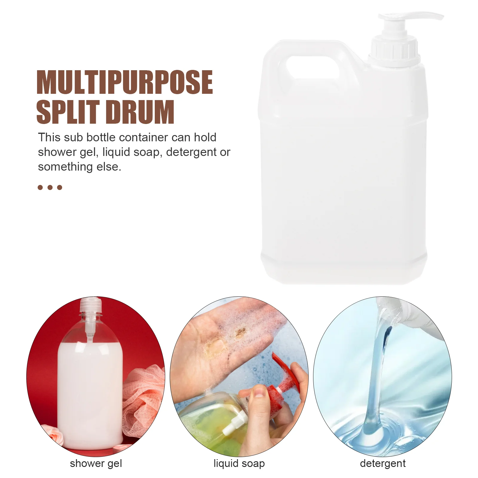 2 5L Water Jug Dispenser Pump Bottle With Cosmetics Holders Soap Container Chemical