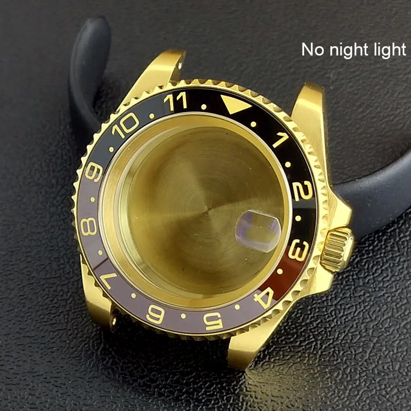 40MM Sapphire Glass GMT Bidirectional Rotation Watch Case with Accessories