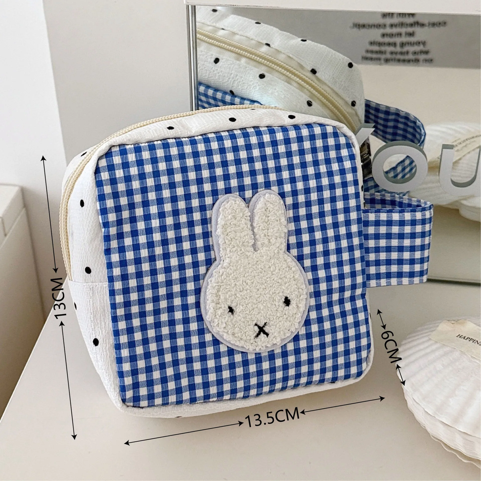 Niedliche Miffy Rabbit Menstruationstasche, tragbare, kompakte Make-up-Tasche, kleine Aufbewahrungstasche für Reisen und Ausflüge, Tasche für verschiedene Zwecke – Detail 2