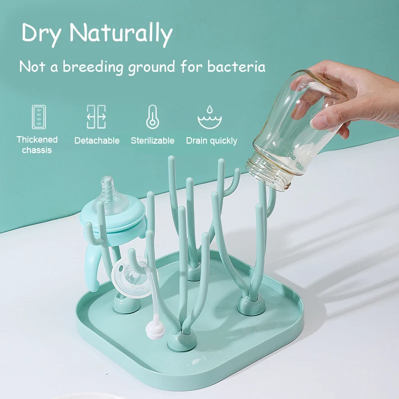 New Bottle Dry Rack Baby Bottle Drain Drying Racks Blue Pink Baby Cleaning Dryer Drainer Storage Drying Rack