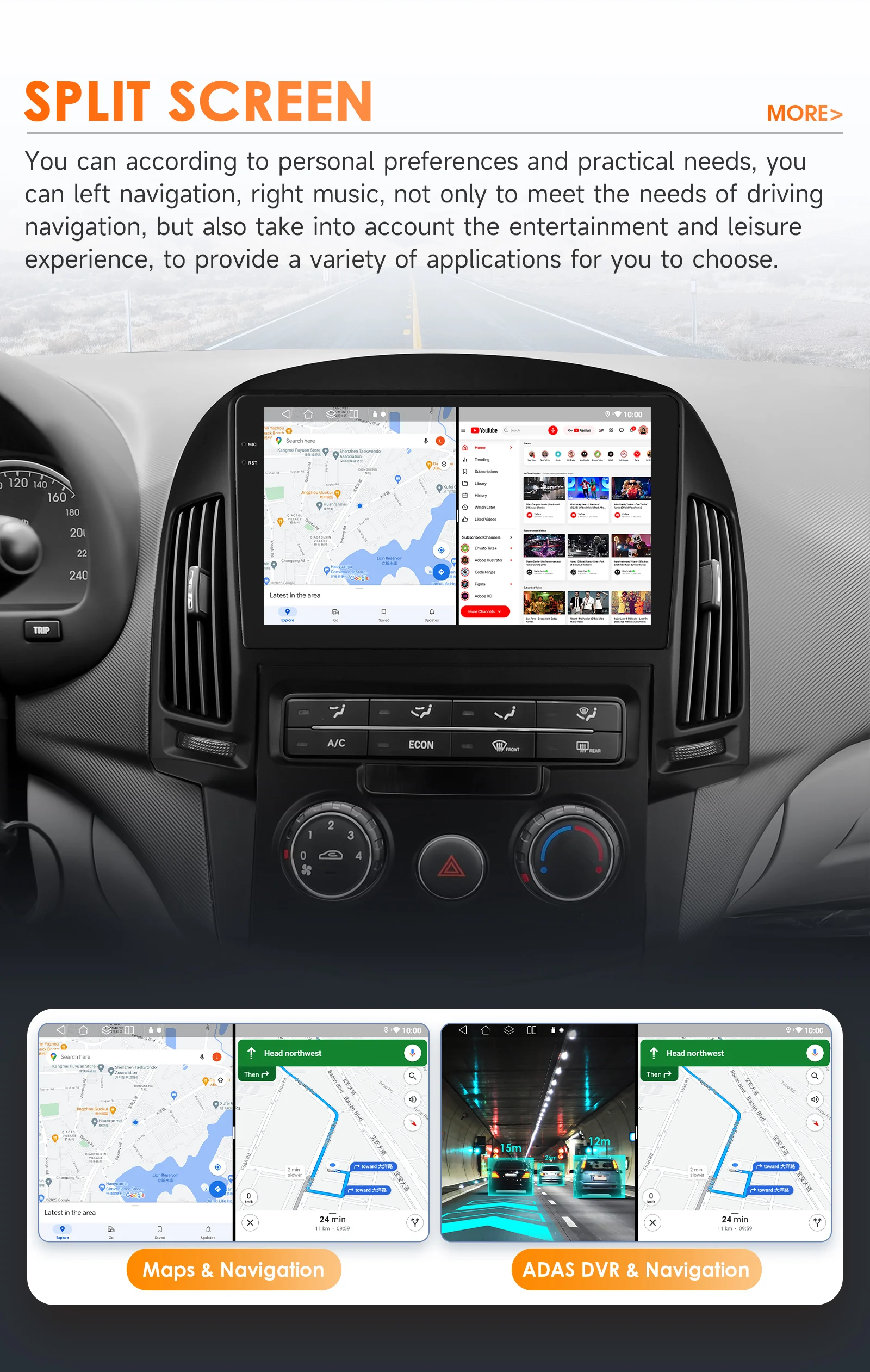 Hizpo Auto Radio Für Hyundai I30 2006-2011 AT MT 4G Multimedia GPS 2din Autoradio AI Stimme drahtlose CarPlay Android Auto 8 + 128G – Detail 32