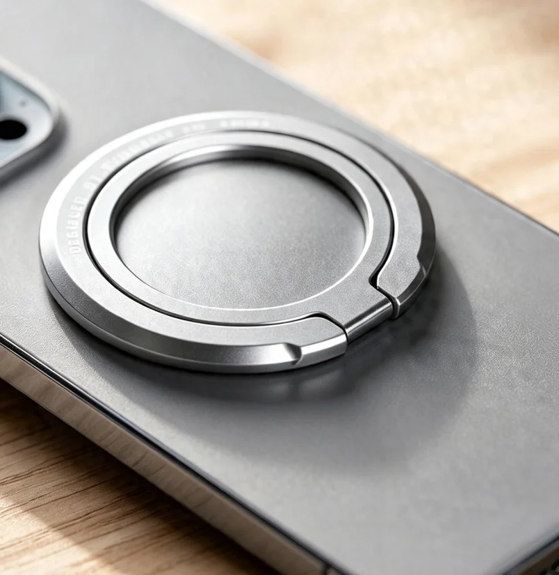 Magnetic Desktop Ring Holder with Removable Finger Grip and Car Vent Stand