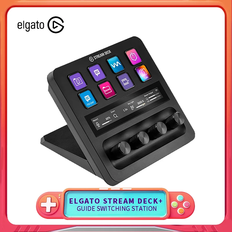

Elgato Stream Deck + Multifunctional Console Panel 4 Knob Touch Panel Desktop Assistant Mini Designer Live-streamingevice