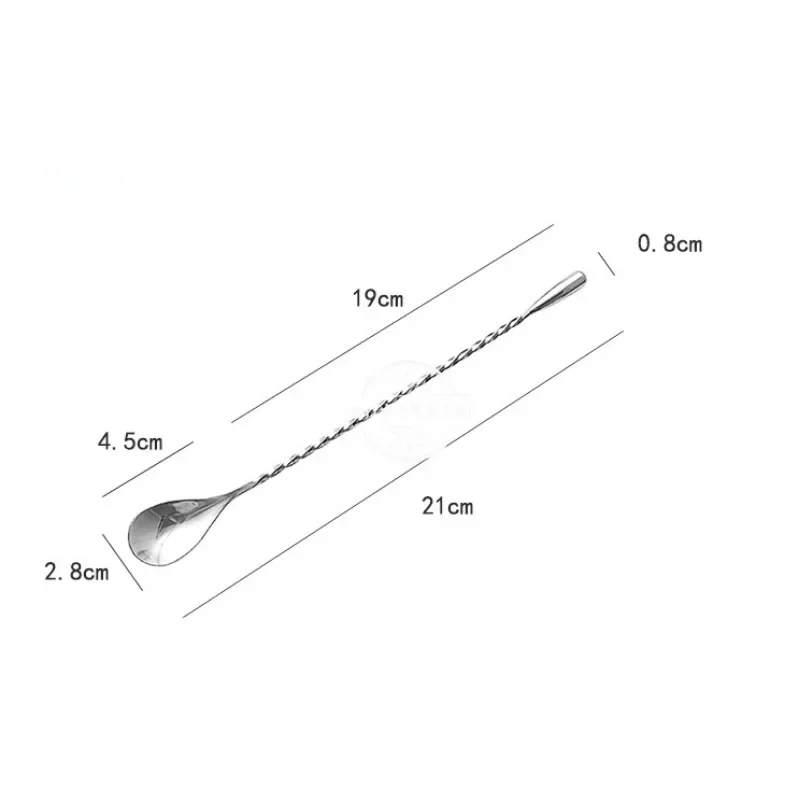 304 Stainless Steel Water Drop Mixing Spoon Fine Thread Bar Spoon Cocktail Mixing Kitchen Utensils Mini Bar