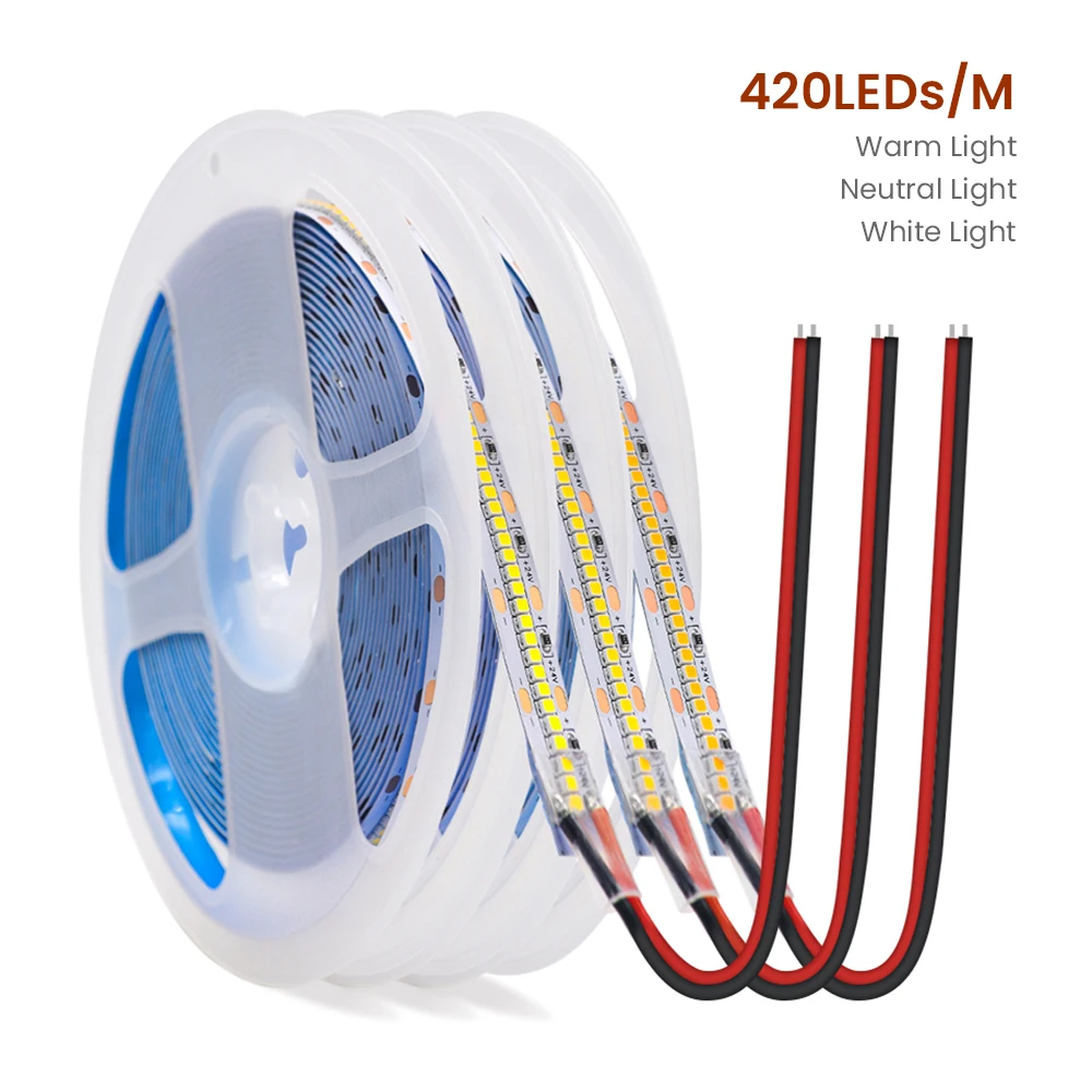 5m 12v 24v 2025 LED Strip 420 leds/m 25w/m Linear Groove Cabinet Flexible  Tape 3000k Natural White 4000k Day White 6000k 6500k - AliExpress