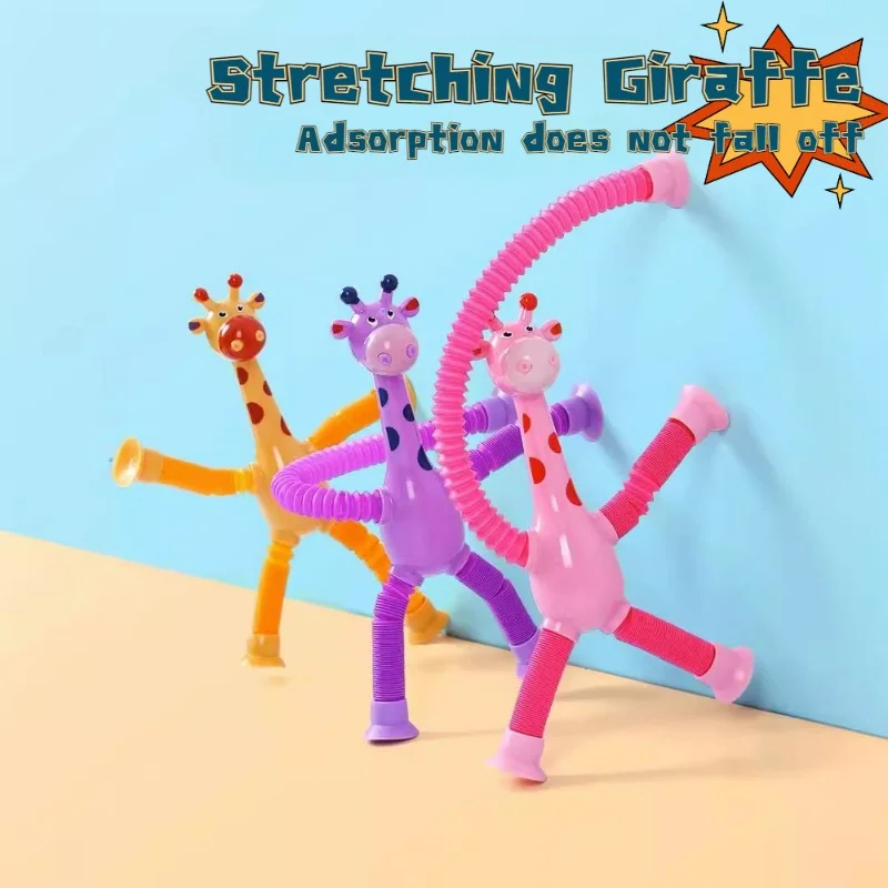 New Suction Cup Telescopic Tube Giraffe Variety Shape Stretch Tube Giraffe Educational Furniture for Display home Decoration