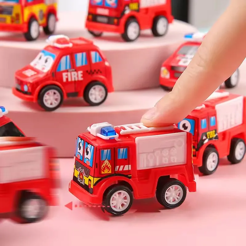 12pcs Fire Truck Police Vehicle Pull Back Car Toys for Kids Birthday Party Favors Goodie Pinata Fillers Boy Girl Christmas Gifts