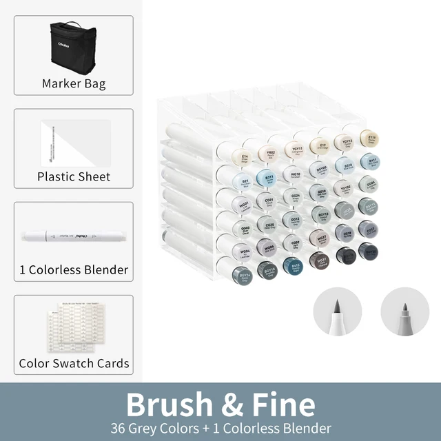 Ohuhu Set De Marqueurs À L'alcool À Embout Pinceau - 120 Couleurs