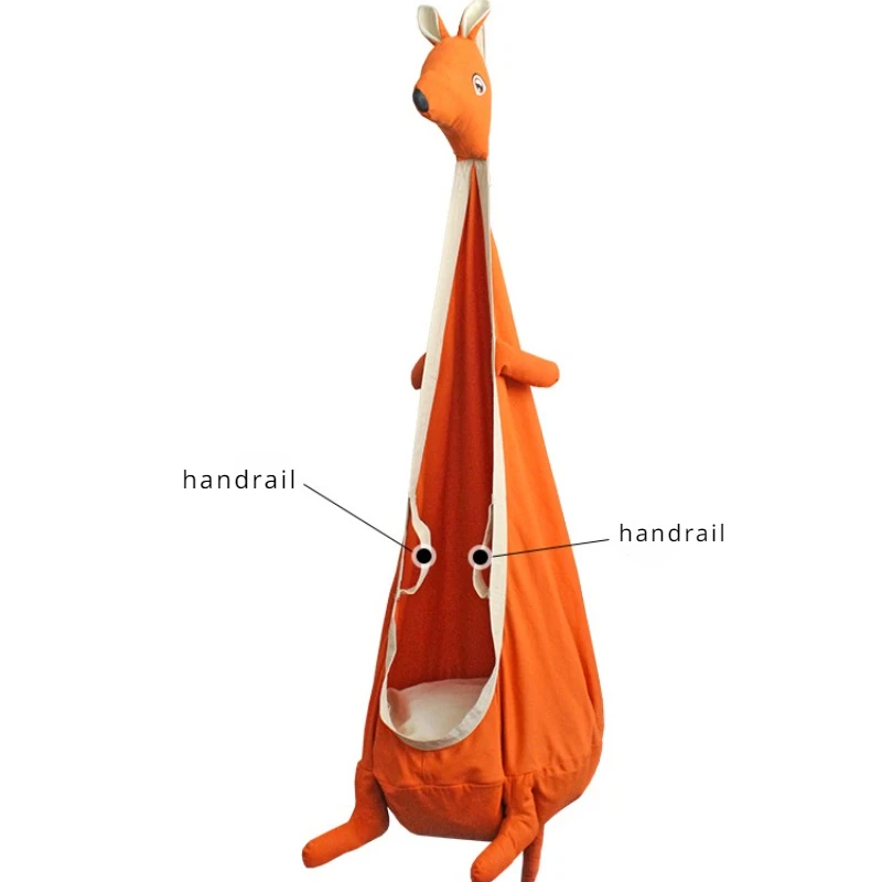Swings for Children Kangaroo-shaped Swing Chair Child Kids Indoor Outdoor Balcony Hammock Canvas Fabric Hanging Chairs Seat Toys
