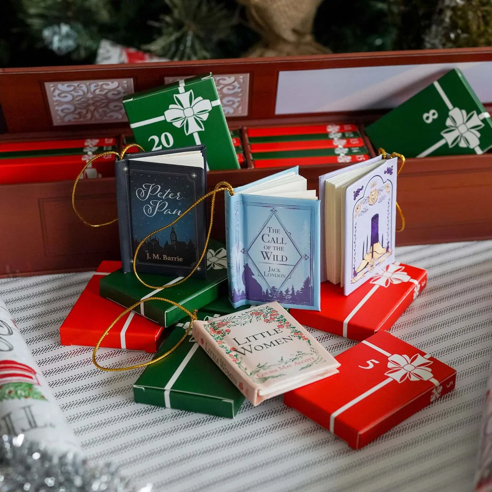Neuer Mini-Buch-Ornament, Adventskalender 2025, Adventskalender mit 24 Büchern, Geschenk für Weihnachten, Halloween, Feiertagsdekoration – Detail 7