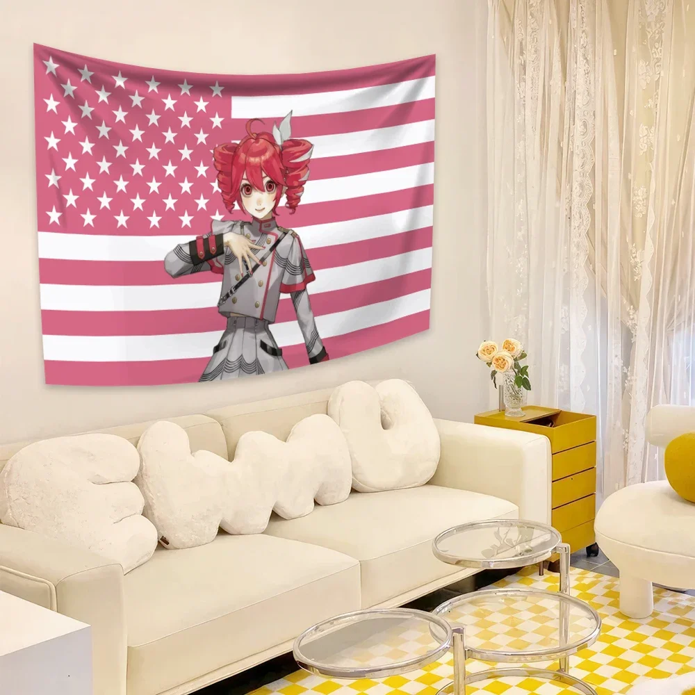 3x5Ft Kasane Teto Pink American Flags Wall Hanging Tapestry Headboar daesthetic Room Decor Cute Birthday Gifts tapestry decor,wall flag decor