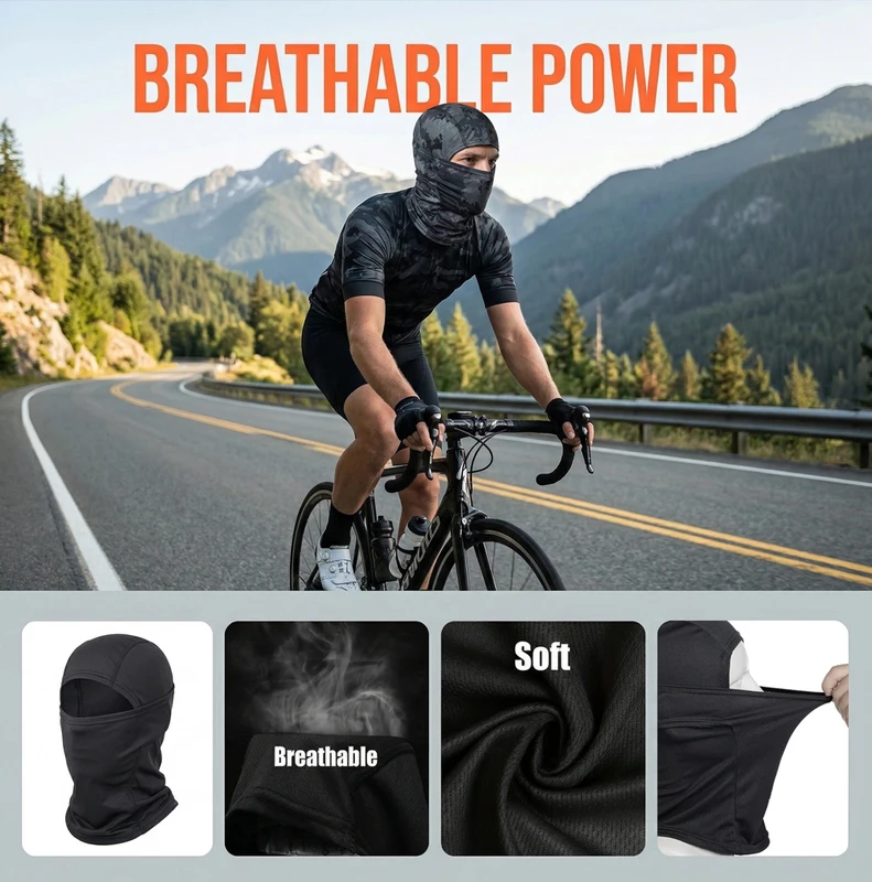 Men' Women' Elastic Breathable Balaclava Hat Sunscreen