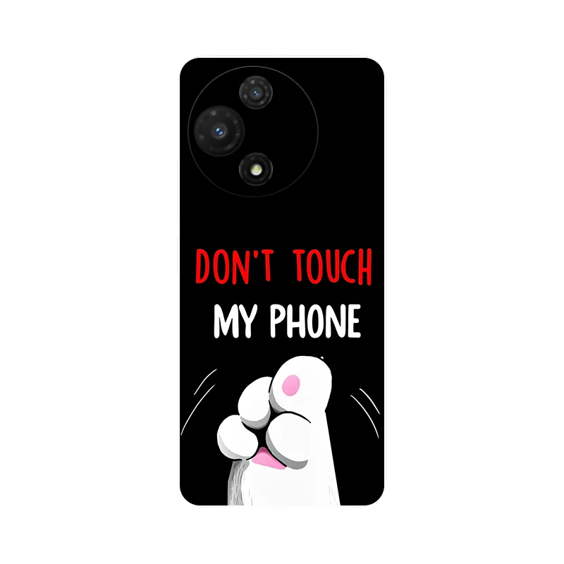 Black TPU Soft Silicone Cute Cat Phone Protective Back Cover Case