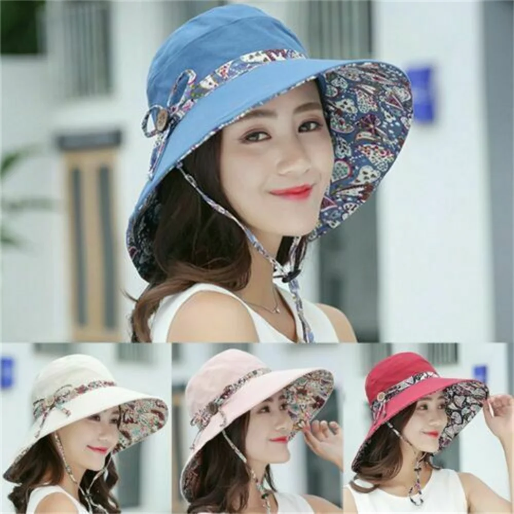 

Bucket Hat Women Fashion Summer Wide Brim Hat Holiday Travel Beach Sun Hats Bowknot Folding Straw Hat Outdoor Floppy Panama Hats