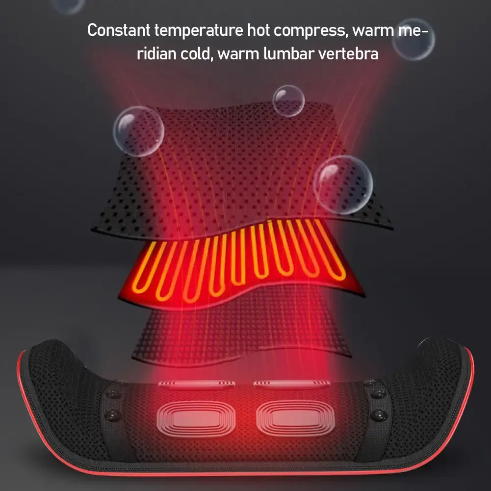 Electric Relieve Pain Waist Massager Lumbar Massage Device Inflatable Hot Compress Lumbar Spine Support Massage Back Massager waist massager