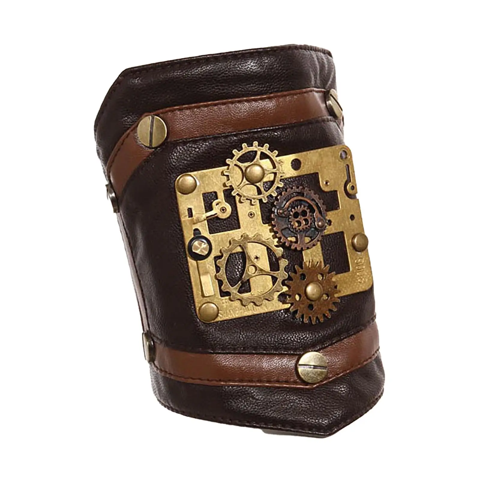 

Arm Guard Steampunk Retro Adjustable 1x PU Leather Medieval Vambrace Armor Cuff Medieval Armor Bracer for Costume Props Stage