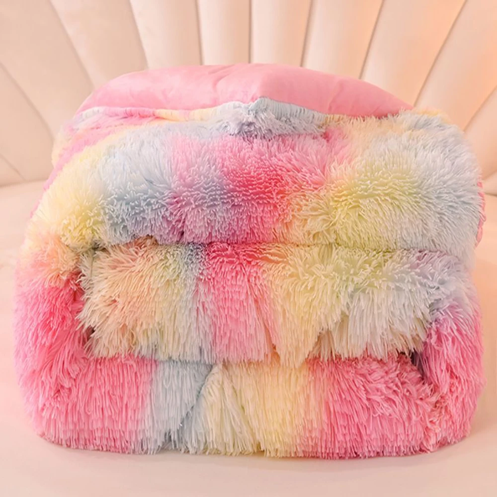 

Winter Sheep Wool Blanket Thicker Comforter Quilts Soft Machine Washable Microfiber Duvets Filler Very Warm Quilt Bedspread