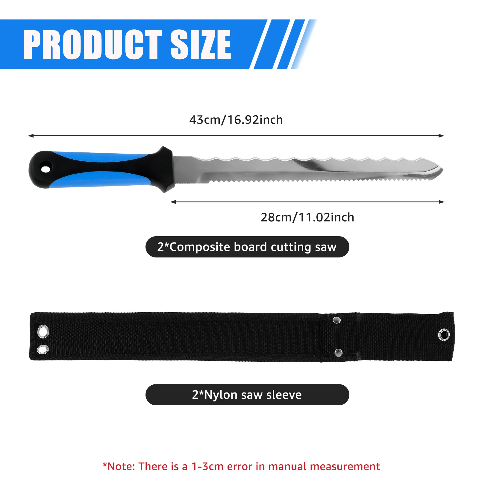 Insulation Knife with Nylon Sheath Stainless Steel Blade Insulation Cutter Double Sided Serrated Duct Knife Tool 1/2 Pcs