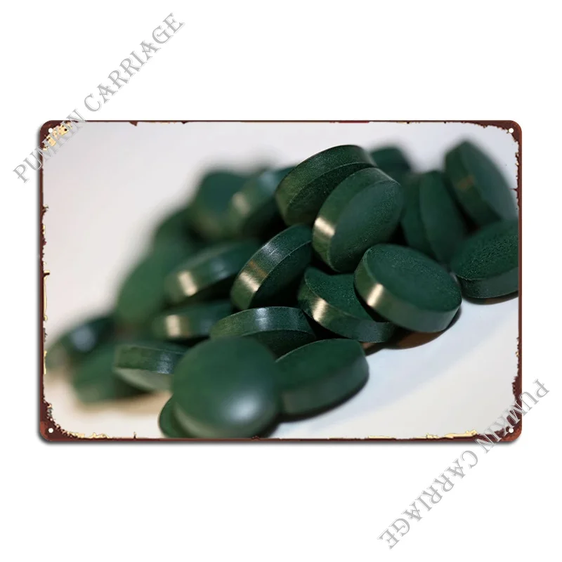 Spirulina Platensis Pills Metal Sign Stampato Pittura Cave Vintage Garage Tin Sign Poster