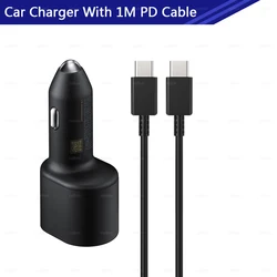 High - Power Fast Charging Type C Car Charger with USB A Port and 60W PD Support - Charger with cable