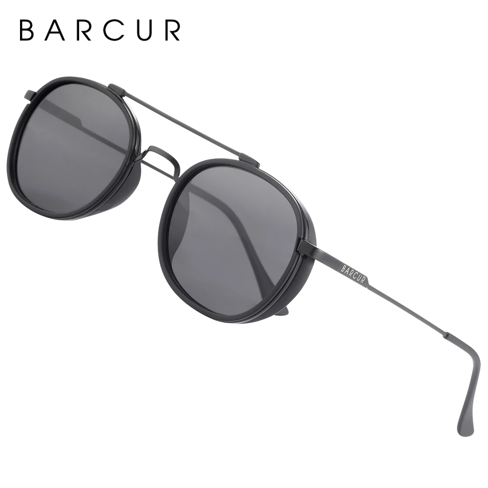 BARCUR Polarisierte quadratische Sonnenbrille für Damen, klassische runde Sonnenbrille für Herren, Brillenzubehör, Oculos Gafas De Sol – Detail 12