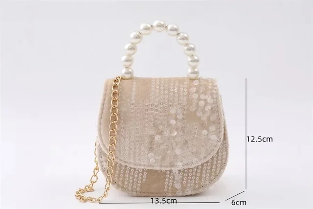 Borsellino Per Bambine Con Nodo A Fiocco E Paillettes - Microfibra, 13x7x9 Cm, Con Catena Regolabile - Foto 11