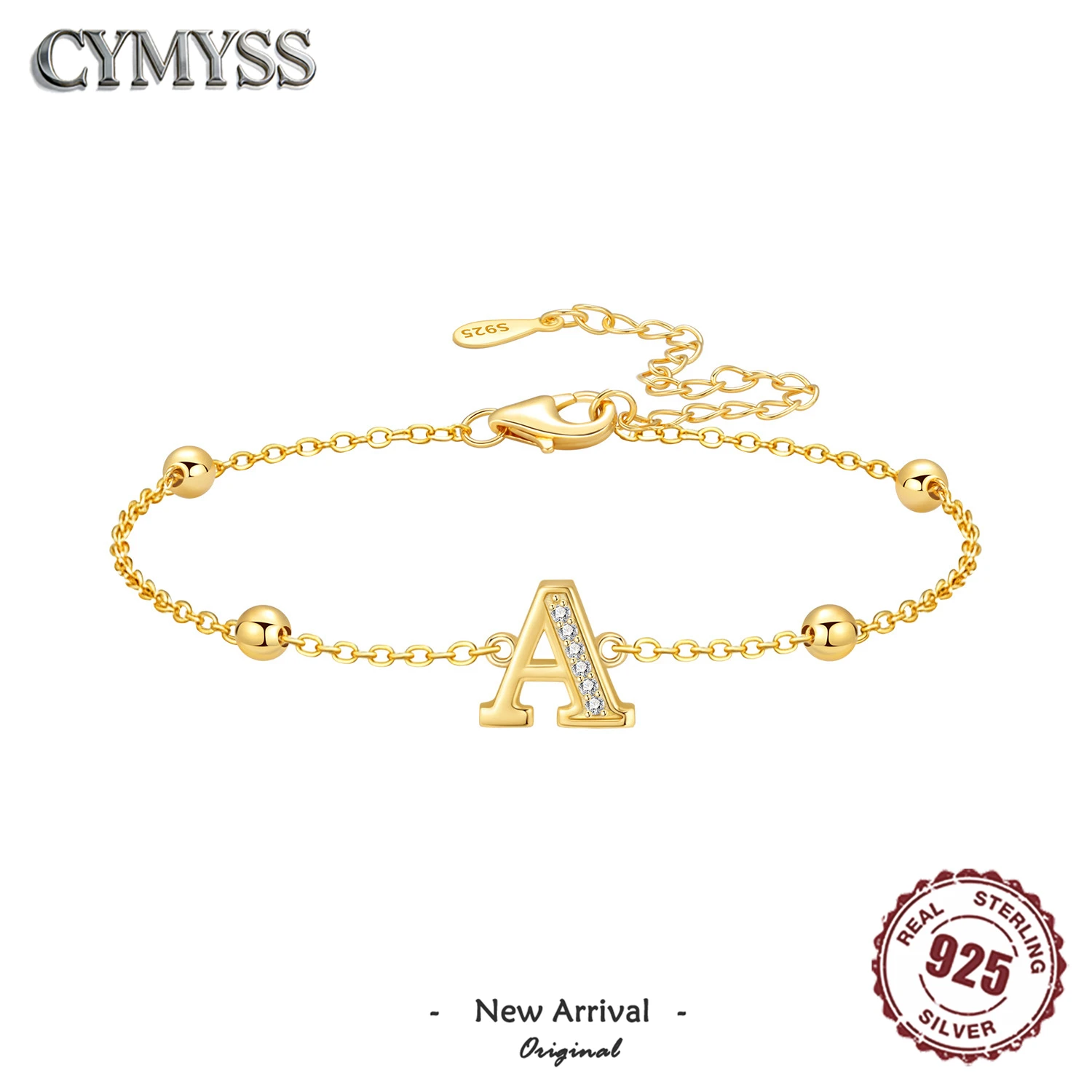 Sterling Silver Zircon Charm Bracelet