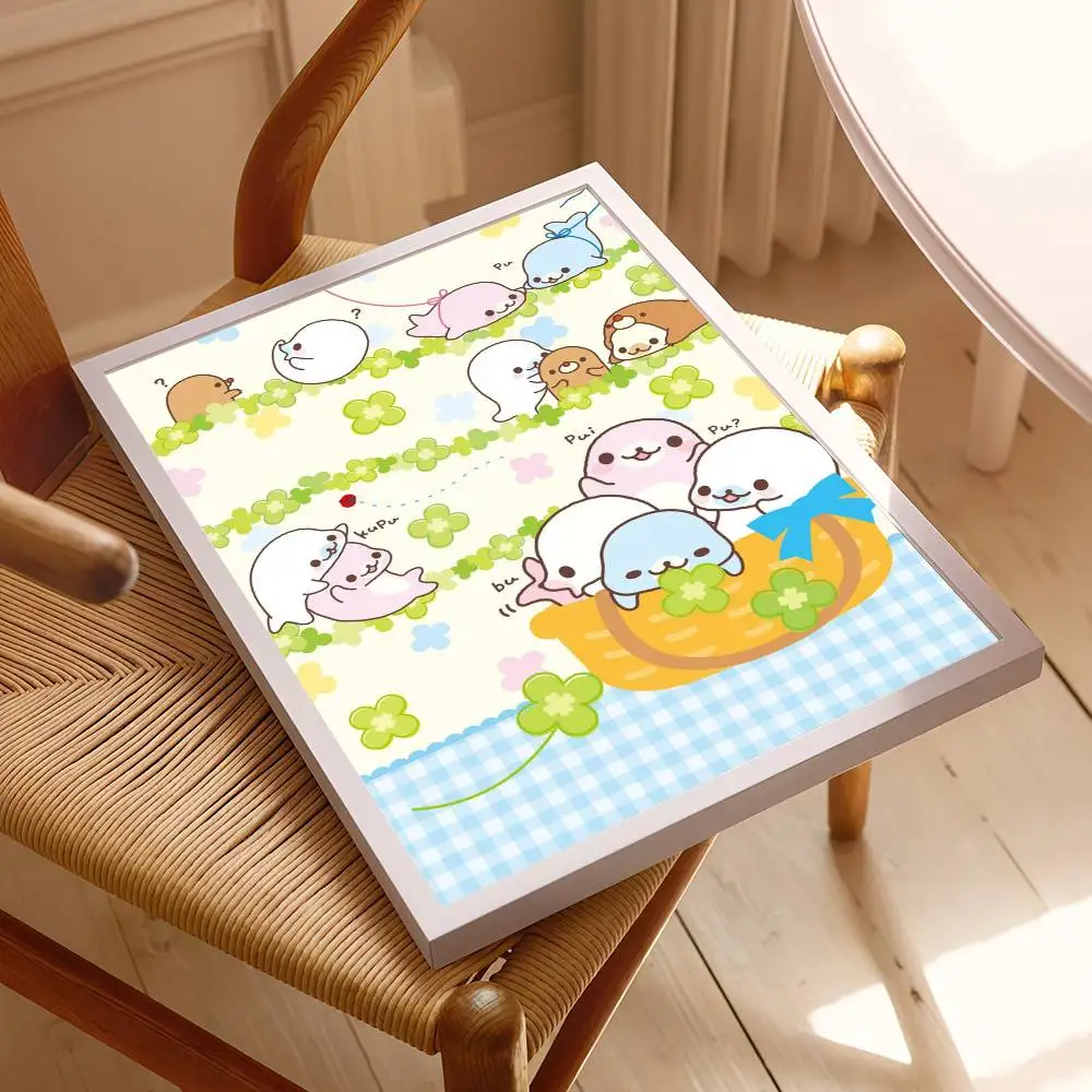 Kawaii Cartoon Mamegoma NIEDLICHE DIY Klebrige Poster Whitepaper Drucke Poster Kunstwerk Vintage Dekorative Malerei – Detail 5