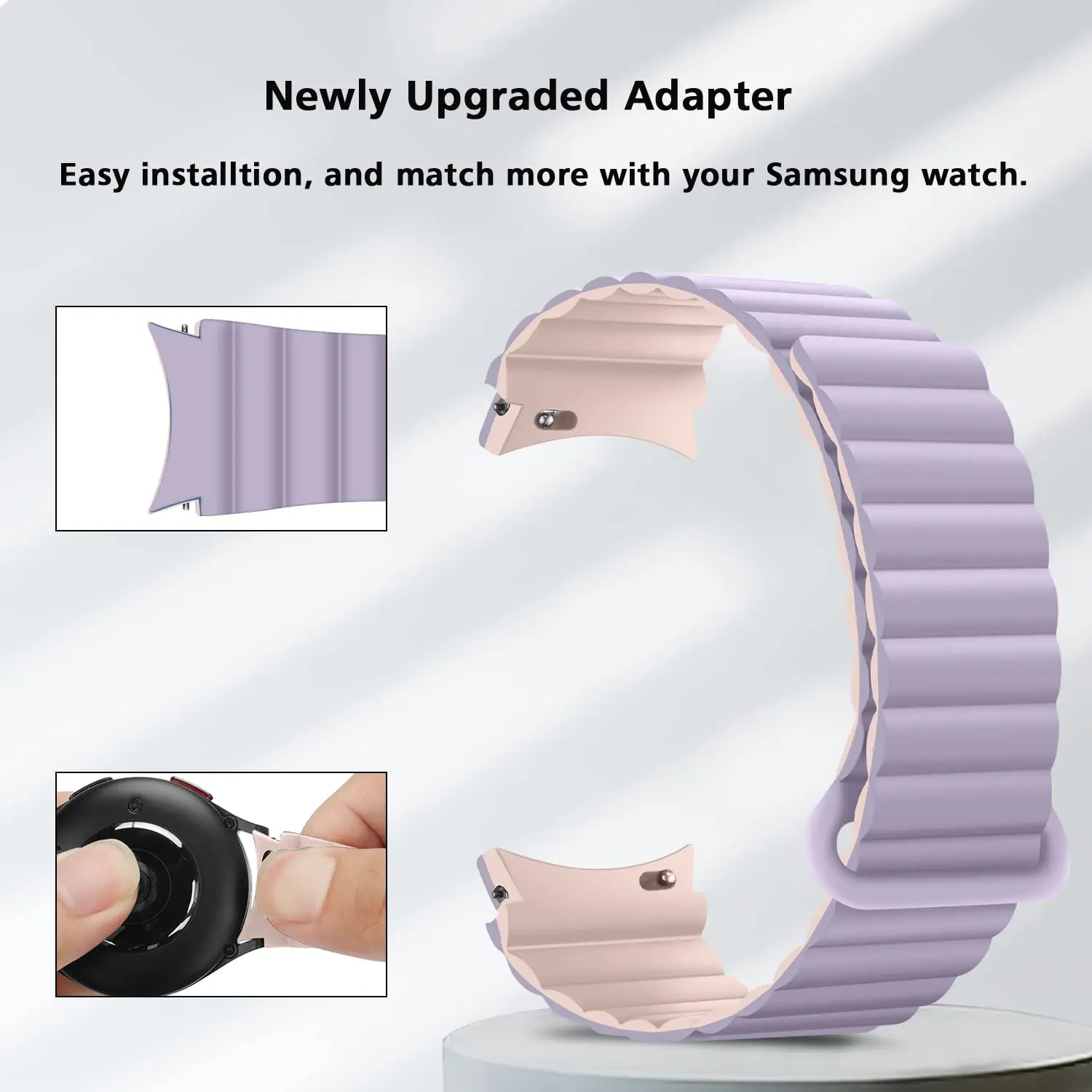 No Gaps Silicone Magnetic Strap for Samsung Watch 7 6 4 5 40mm 44mm 5Pro 45mm Band for Galaxy Watch 4 6 Classic 43/47mm Bracelet